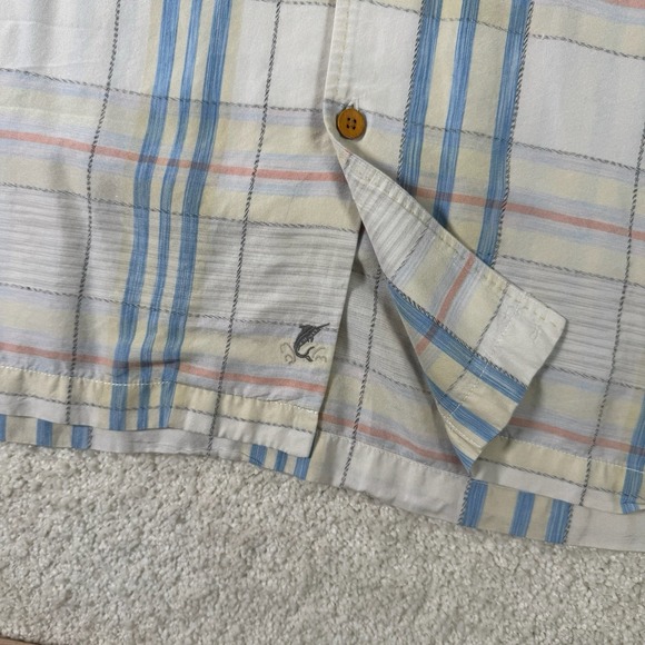 Tommy Bahama Shirt Mens XL Plaid Silk Tencel Blend Stretch Short Sleeve Beach - Picture 8 of 8